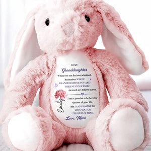 To My Granddaughter, Remember Whose You Are, Believe In Yourself - Personalized Stuffed Bunny - GDT604_BUN
