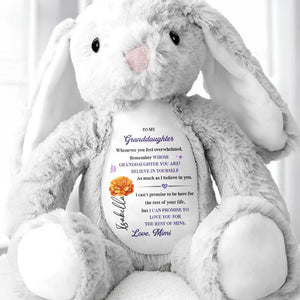 To My Granddaughter, Remember Whose You Are, Believe In Yourself - Personalized Stuffed Bunny - GDT604_BUN