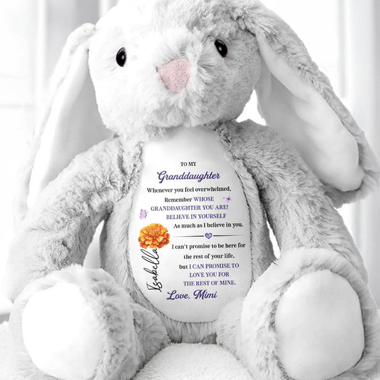 To My Granddaughter, Remember Whose You Are, Believe In Yourself - Personalized Stuffed Bunny - GDT604_BUN