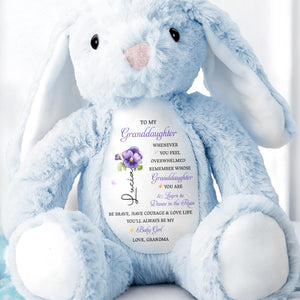 To My Granddaughter, Remember Whose You Are, Flowers - Personalized Stuffed Bunny - GDT608_BUN