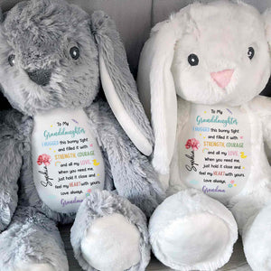 To My Granddaughter, Hugged Bunny With Love - Personalized Stuffed Bunny - GDT609_BUN