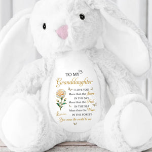 To My Granddaughter, Love Stars, Fish, and Trees - Personalized Stuffed Bunny - GDT612_BUN