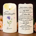 To My Granddaughter Once Upon A Time Purple Flower And Butterflies - Personalized Custom LED Candle - GDT613_LECA