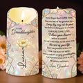 To My Granddaughter Never Forget That I Love You Flower Butterflies Candle - Personalized Custom LED Candle - GDT632_LECA
