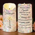 To My Granddaughter You Leave A Little Sparkle Flower And Butterfly - Personalized Custom LED Candle - GDT634_LECA