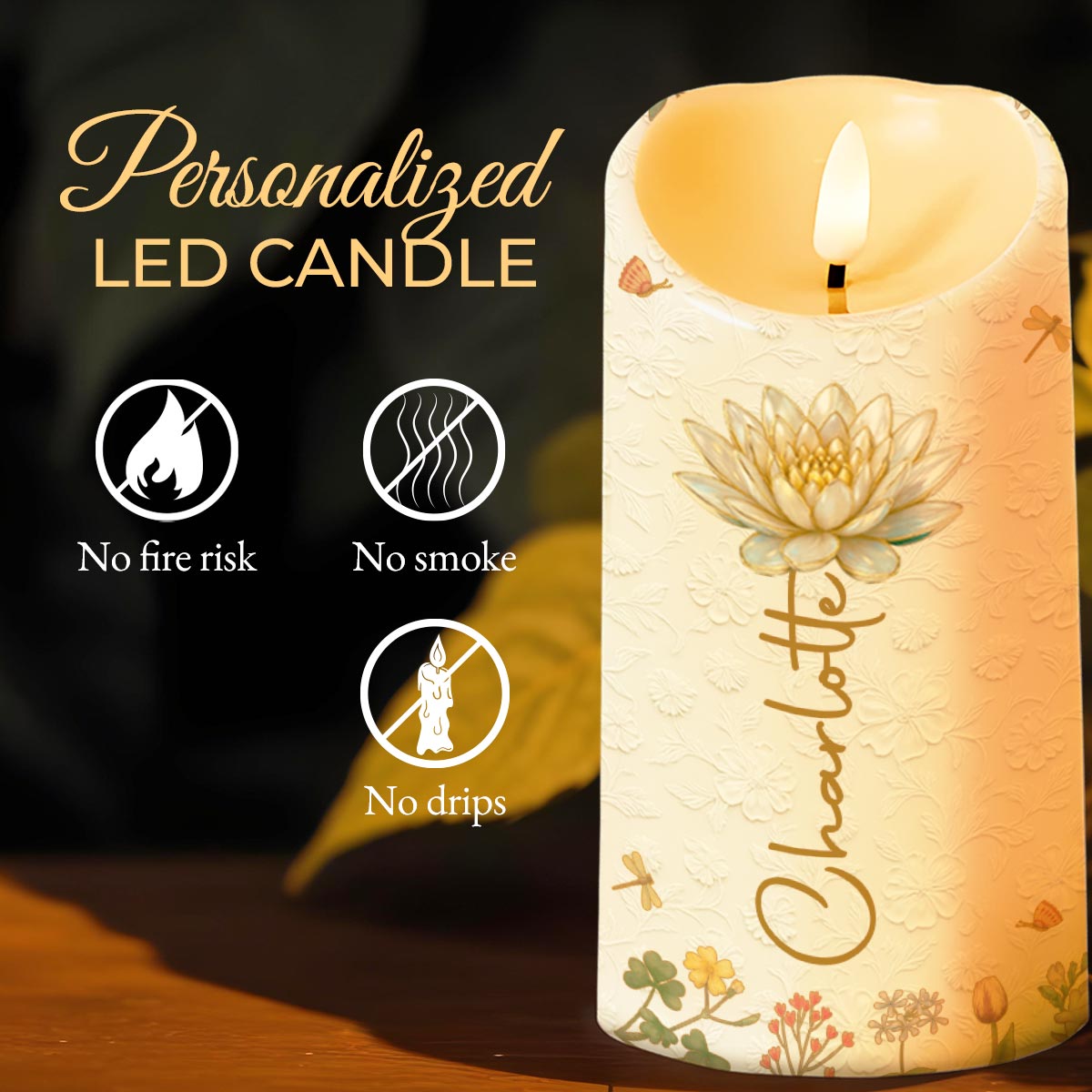 To My Granddaughter You Stole My Heart Custom Birth Month Flowers - Personalized Custom LED Candle - GDT639_LECA