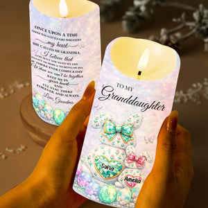 To My Granddaughter Once Upon A Time Bunnies And Easter Eggs - Personalized Custom LED Candle - GDT642_LECA