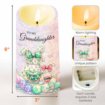 To My Granddaughter Once Upon A Time Bunnies And Easter Eggs - Personalized Custom LED Candle - GDT642_LECA