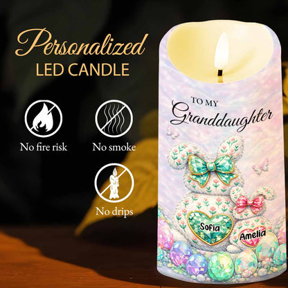 To My Granddaughter Once Upon A Time Bunnies And Easter Eggs - Personalized Custom LED Candle - GDT642_LECA