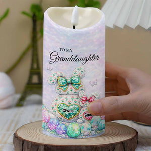 To My Granddaughter Once Upon A Time Bunnies And Easter Eggs - Personalized Custom LED Candle - GDT642_LECA