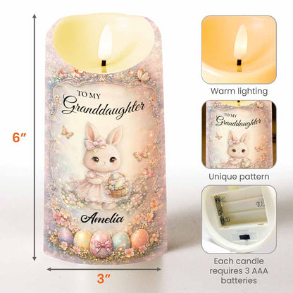 To My Granddaughter Once Upon A Time Bunny And Easter Eggs - Personalized Custom LED Candle - GDT643_LECA
