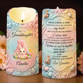 To My Granddaughter Once Upon A Time Bunny Rabbit Floral Initial - Personalized Custom LED Candle - GDT644_LECA