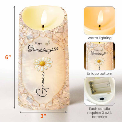 To My Granddaughter Once Upon A Time Flower And Butterfly LED Candle - Personalized Custom LED Candle - GDT646_LECA