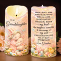 To My Granddaughter Once Upon A Time Rabbit Easter Egg Flower - Personalized Custom LED Candle - GDT647_LECA