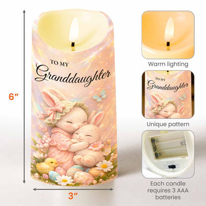 To My Granddaughter Once Upon A Time Rabbit Easter Egg Flower - Personalized Custom LED Candle - GDT647_LECA