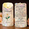 To My Granddaughter Once Upon A Time Flower Butterflies Design - Personalized Custom LED Candle - GDT648_LECA