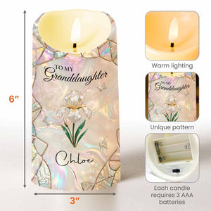 To My Granddaughter Once Upon A Time Flower Butterflies Design - Personalized Custom LED Candle - GDT648_LECA