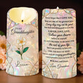 To My Granddaughter Never Forget That I Love You Flower Butterflies Mosaic - Personalized Custom LED Candle - GDT649_LECA