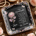 To My Granddaughter If I Could Give You Flower And Butterfly Jewelry Dish - Personalized Custom Jewelry Dish, Ceramic Dish, Square Shape - GDT660_SCRF