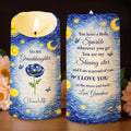 To My Granddaughter You Leave A Little Sparkle Starry Night Flower - Personalized Custom LED Candle - GDT664_LECA