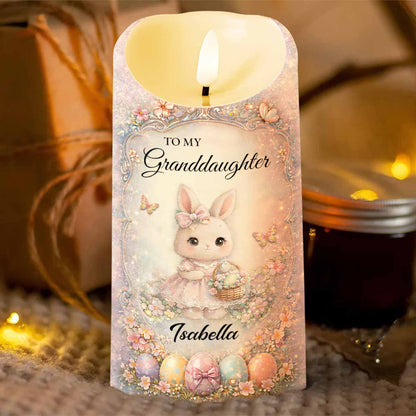 To My Granddaughter Whenever You Feel Overwhelmed Rabbit And Flower - Personalized Custom LED Candle - GDT693_LECA