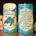 To My Granddaughter Once Upon A Time Sea Turtle Mosaic - Personalized Custom LED Candle - GDT701_LECA