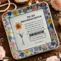 To My Daughter I Closed My Eyes For A Moment Birth Month Flowers - Personalized Custom Jewelry Dish, Ceramic Dish, Square Shape - GDT711_SCRF