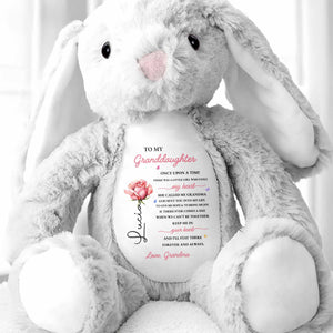 To My Granddaughter Once Upon A Time Stole My Heart Rose Flower - Personalized Stuffed Bunny - GDT716_BUN