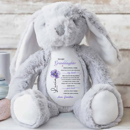 To My Granddaughter Once Upon A Time Flower Stuffed Bunny - Personalized Stuffed Bunny - GDT717_BUN