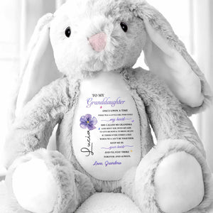 To My Granddaughter Once Upon A Time Flower Stuffed Bunny - Personalized Stuffed Bunny - GDT717_BUN