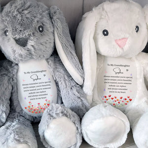 To My Granddaughter Always Remember You Are Special Flowers And Butterflies - Personalized Stuffed Bunny - GDT735_BUN