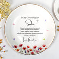 To My Granddaughter Always Remember You Are Special With Birth Month Flowers - Personalized Custom Jewelry Dish, Ceramic Dish, Round Shape - GDT735_RCRF