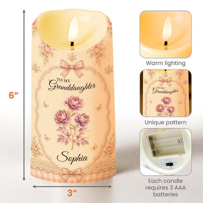 To My Granddaughter Once Upon A Time Flower Butterfly - Personalized Custom LED Candle - GDT739_LECA