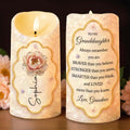 To My Granddaughter Always Remember Braver Stronger Smarter Flower Butterfly - Personalized Custom LED Candle - GDT743_LECA
