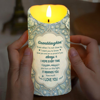 Granddaughter Even When I Am Not Close By Flowers Butterfly - Personalized Custom LED Candle - GDT744_LECA