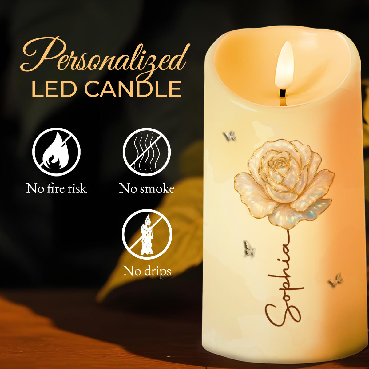 To My Granddaughter Be Strong Enough Rose Flower - Personalized Custom LED Candle - GDT747_LECA