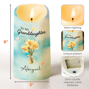 To My Granddaughter Remember Whose You Are Straighten Your Crown Flower Bouquet - Personalized Custom LED Candle - GDT753_LECA
