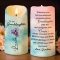 To My Granddaughter Straighten Your Crown Flower And Butterfly - Personalized Custom LED Candle - GDT754_LECA