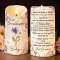 To My Granddaughter Once Upon A Time Birth Month Flower And Butterflies - Personalized Custom LED Candle - GDT756_LECA