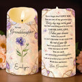 To My Granddaughter Never Forget I Love You Purple Flower Butterflies - Personalized Custom LED Candle - GDT762_LECA
