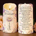 To My Granddaughter Never Forget That I Love You Flower Butterflies - Personalized Custom LED Candle - GDT774_LECA