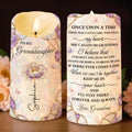 To My Granddaughter Once Upon A Time Flower And Butterflies - Personalized Custom LED Candle - GDT775_LECA