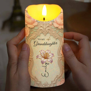 To My Granddaughter Once Upon A Time Birth Month Flower - Personalized Custom LED Candle - GDT777_LECA