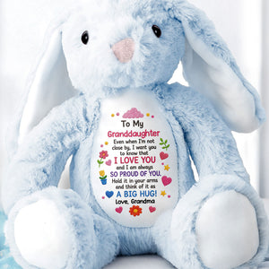 To My Granddaughter Even When I Am Not Close By Hearts Flowers - Personalized Stuffed Bunny - GDT799_BUN