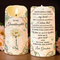To My Granddaughter Once Upon A Time Flower Butterflies Pattern - Personalized Custom LED Candle - GDT805_LECA