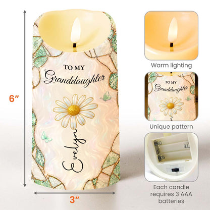To My Granddaughter Once Upon A Time Flower Butterflies Pattern - Personalized Custom LED Candle - GDT805_LECA