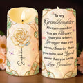 To My Granddaughter Always Remember Braver Stronger Smarter Rose And Butterflies - Personalized Custom LED Candle - GDT813_LECA