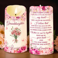 To My Granddaughter, Once Upon A Time, Custom Birth Month Flowers - Personalized Custom LED Candle - GDT814_LECA
