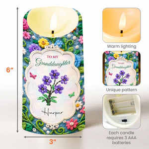 Once Upon A Time To My Granddaughter Lego Flowers And Butterflies - Personalized Custom LED Candle - GDT829_LECA