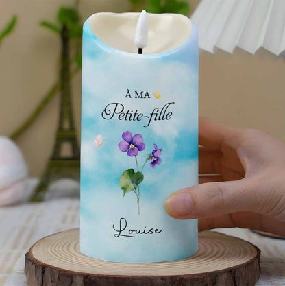 À MA Petite-fille Souviens-toi De Qui Tu Es Birth Month Flowers Crown - Personalized Custom LED Candle - GDT838_LECA